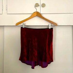 Size xs vintage crushed red velvet hi-lo mini
